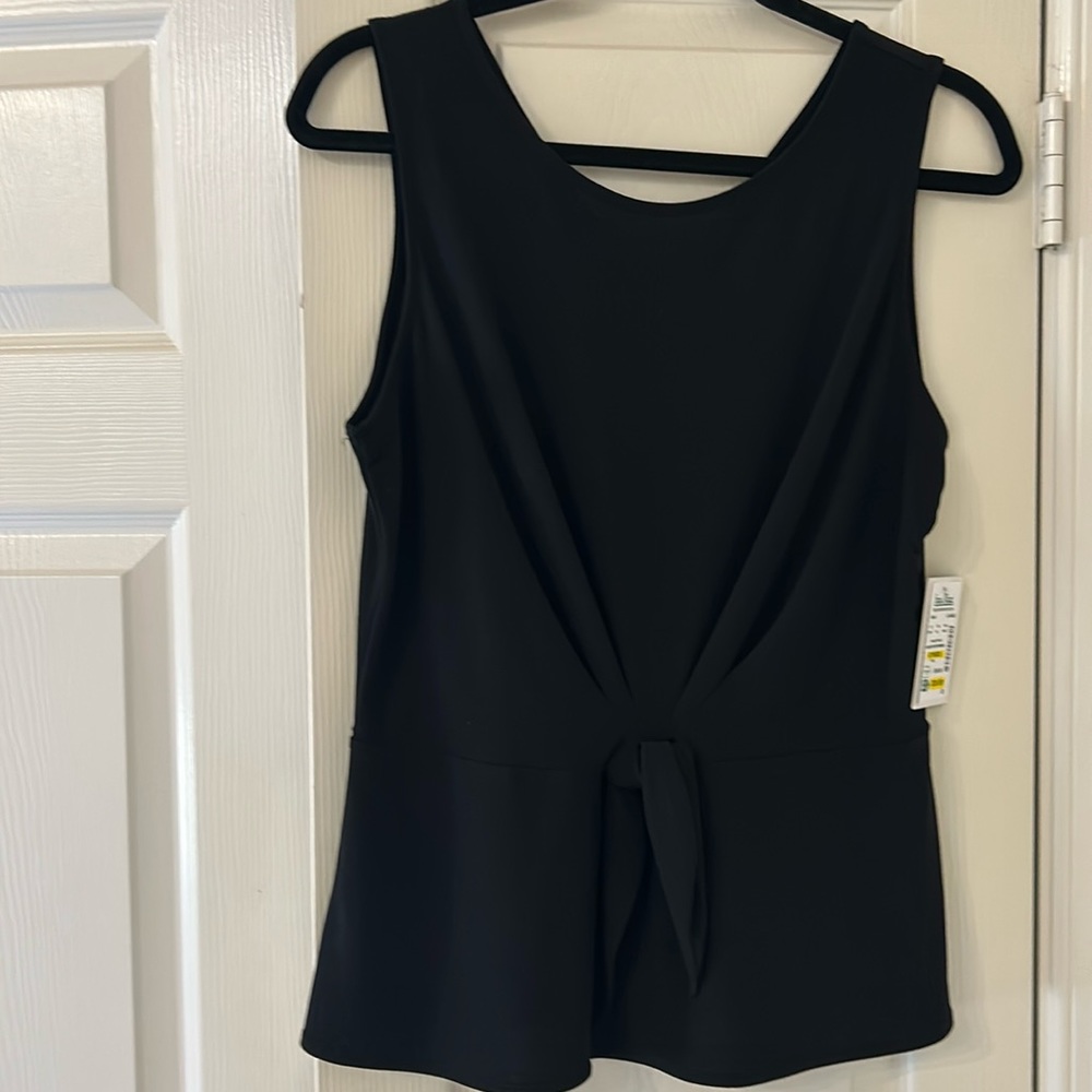 NWT Beige by Eci Sleeveless Blouse with Front Tie - Size L